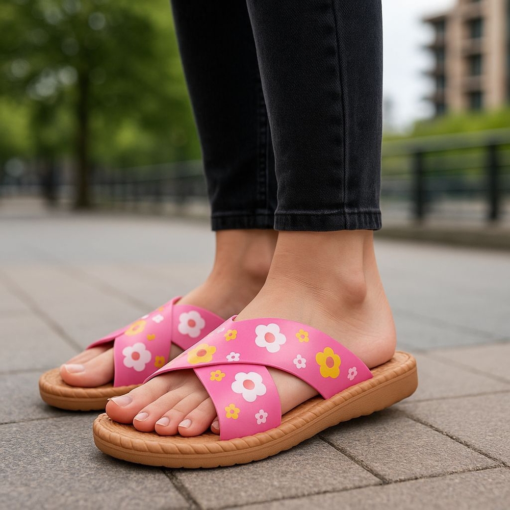 SOLE SELECTION Floral Pink Sandals NEW